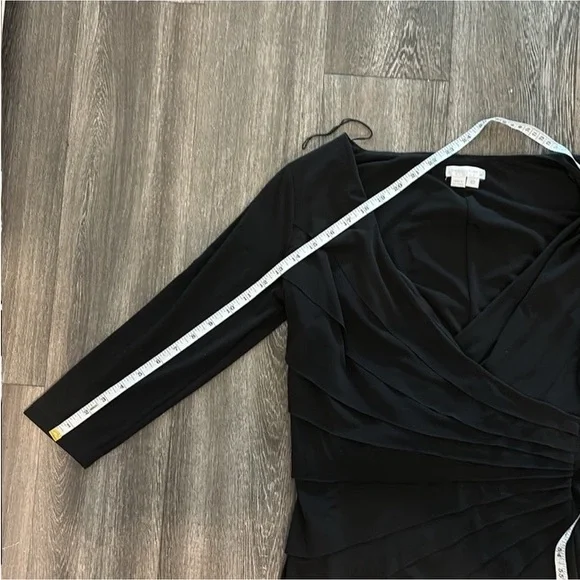 🖤 London Times Black Wrap Dress | Size 10 | Office & Cocktail - Picture 6 of 10